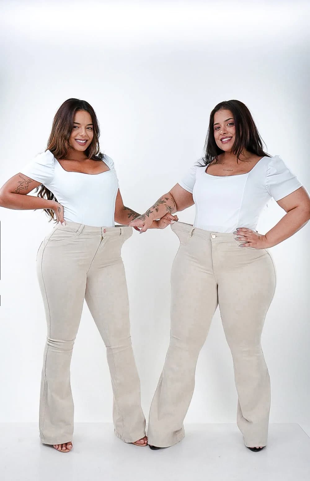 CALÇA FEMININA - FLARE NUDE CHIC