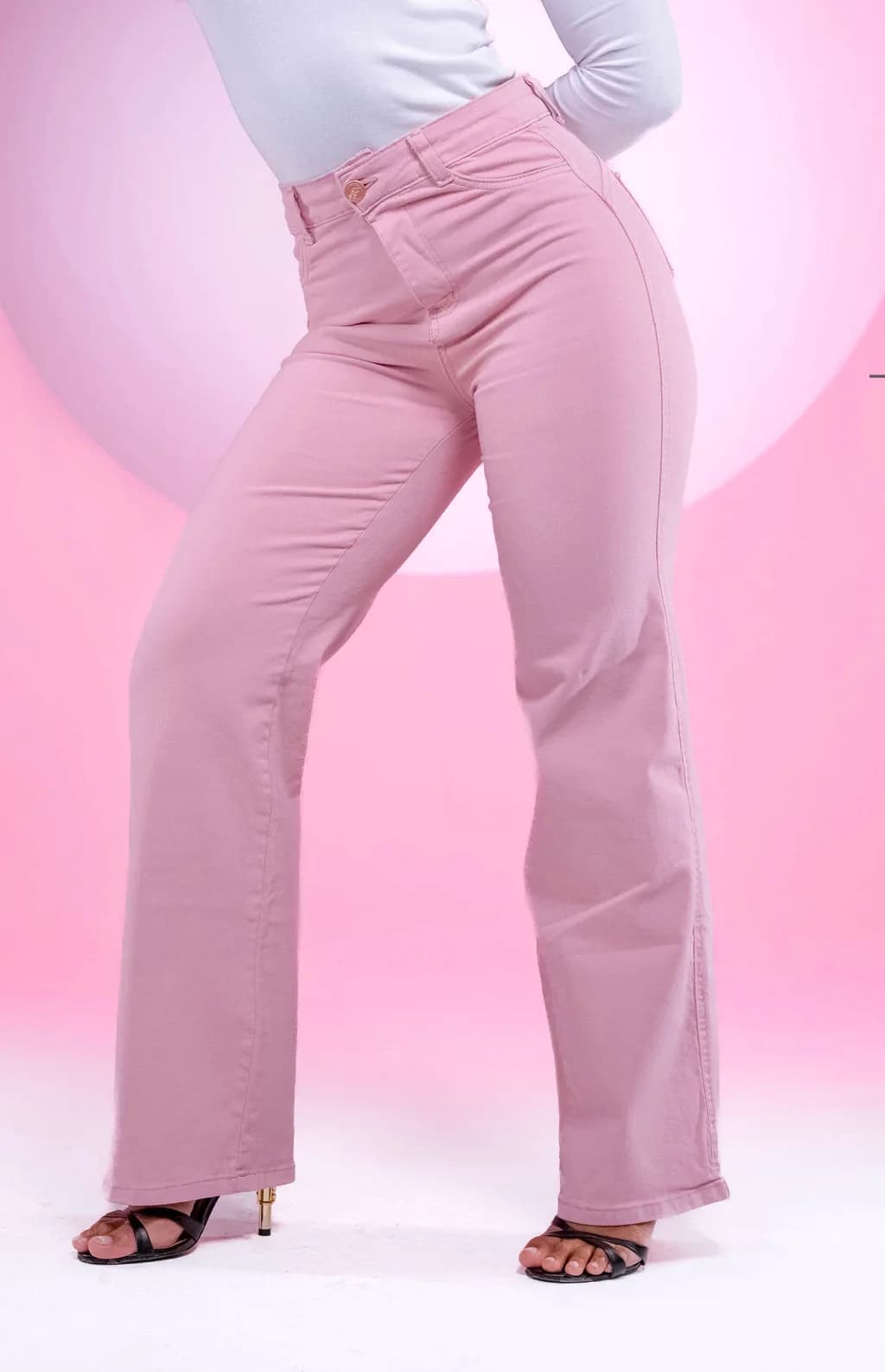 CALÇA FEMININA - WIDE LEG ROSA BEBÊ