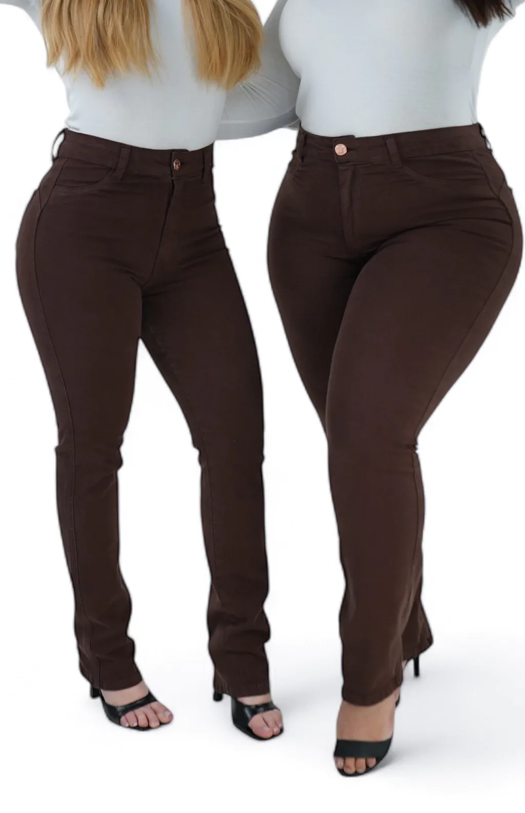 CALÇA JEANS FEMININA - RETA ELEGANCE COFFEE