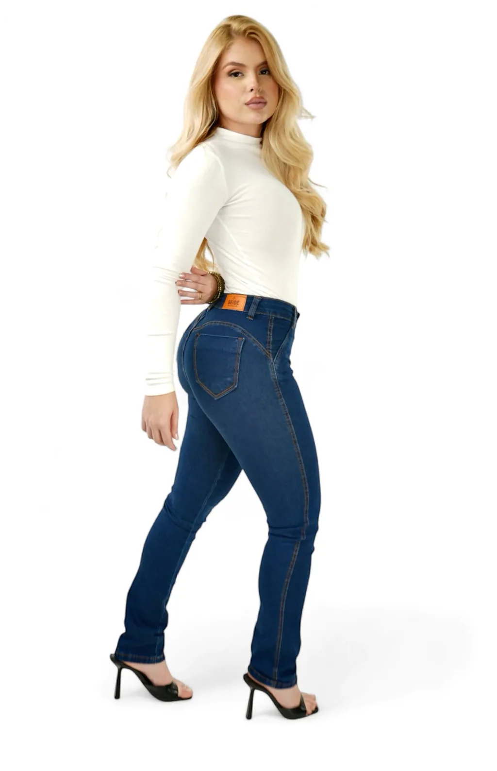 CALÇA JEANS FEMININA - RETA ESTILO ALFAIATARIA