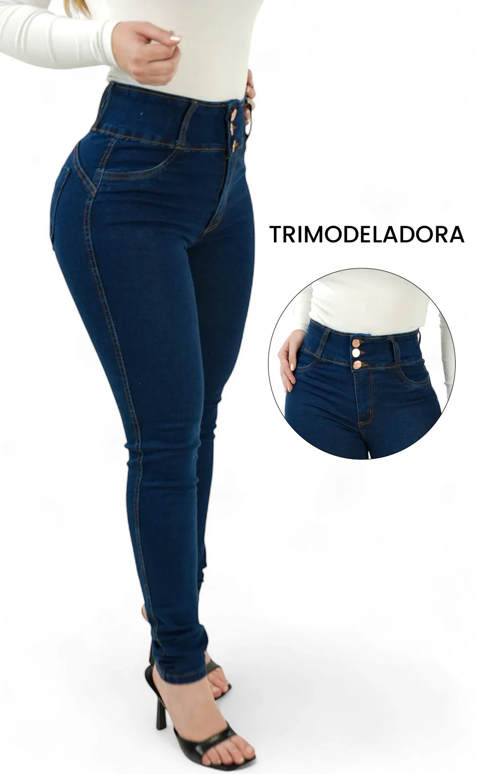 CALÇA JEANS FEMININA - SKINNY TRIMODELADORA