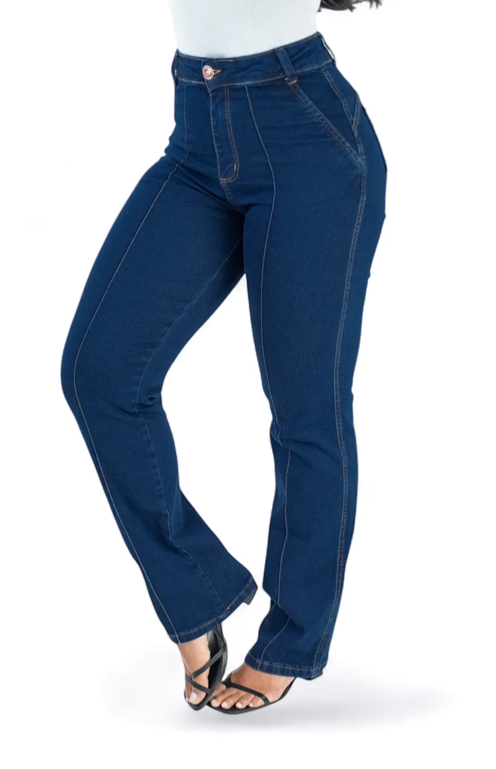 CALÇA JEANS FEMININA - WIDE LEG ELEGANCE BLUE