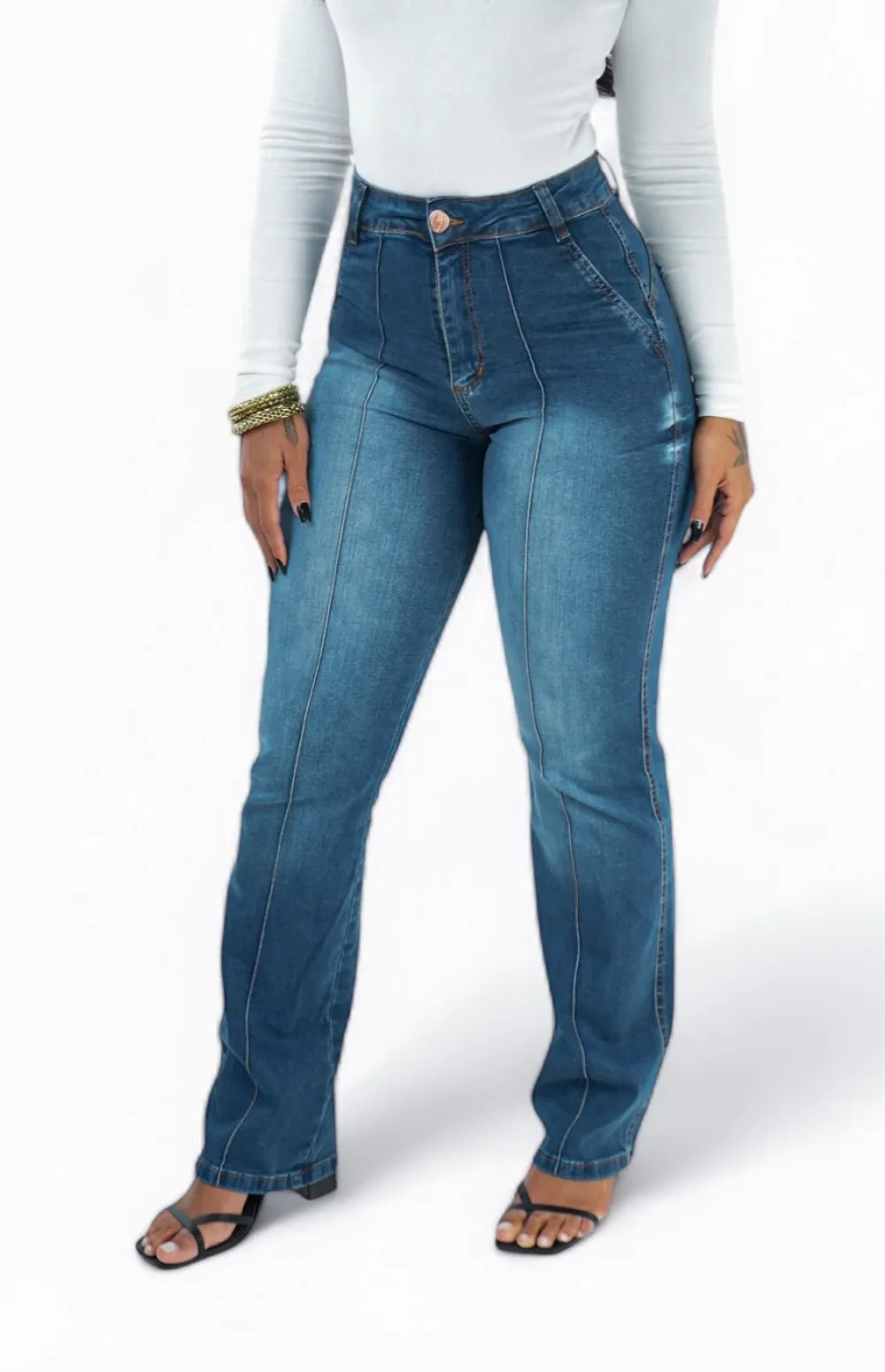 CALÇA JEANS FEMININA - WIDE LEG ELEGANCE SAFIRA