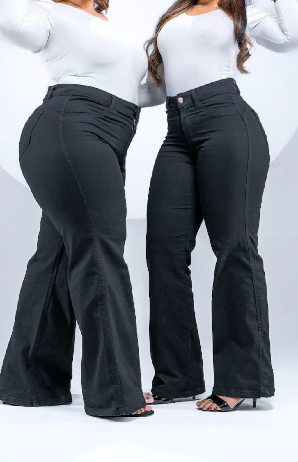 CALÇA JEANS FEMININA - WIDE LEG PRETO INTENSO