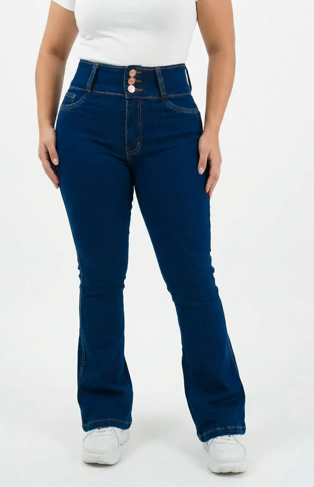 CALÇA JEANS PARA BAIXINHAS PLUS SIZE - FLARE TRIMODELADORA BLUE