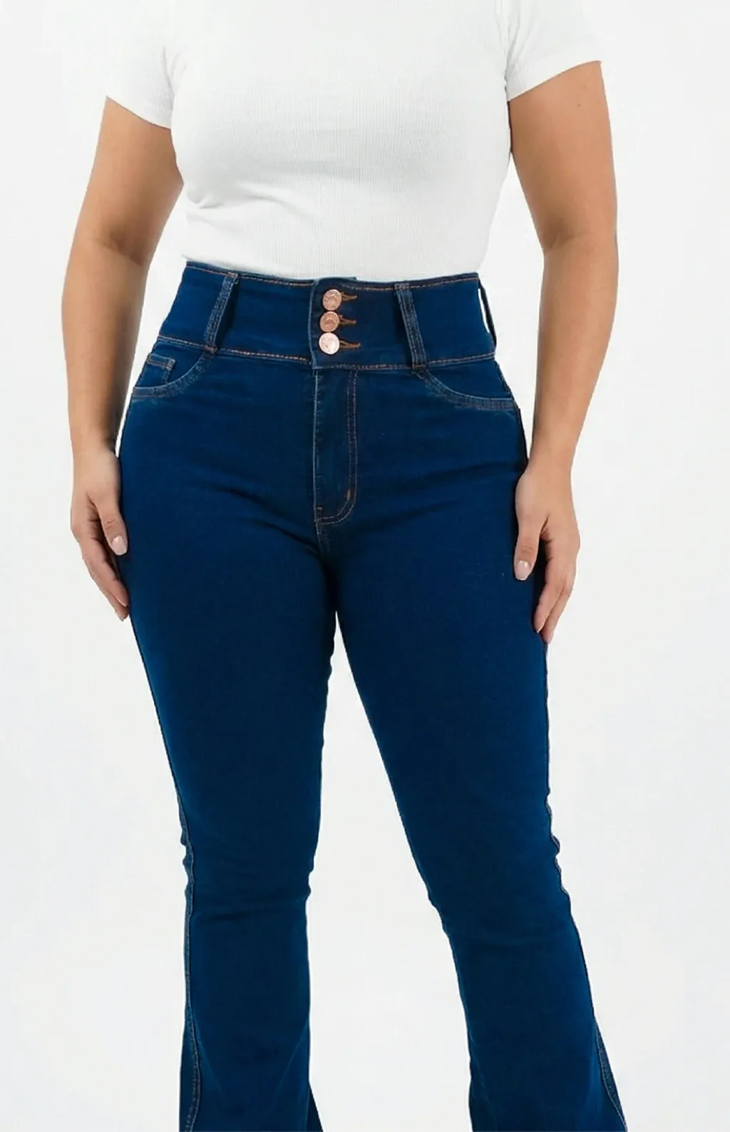 CALÇA JEANS PARA BAIXINHAS PLUS SIZE - FLARE TRIMODELADORA BLUE