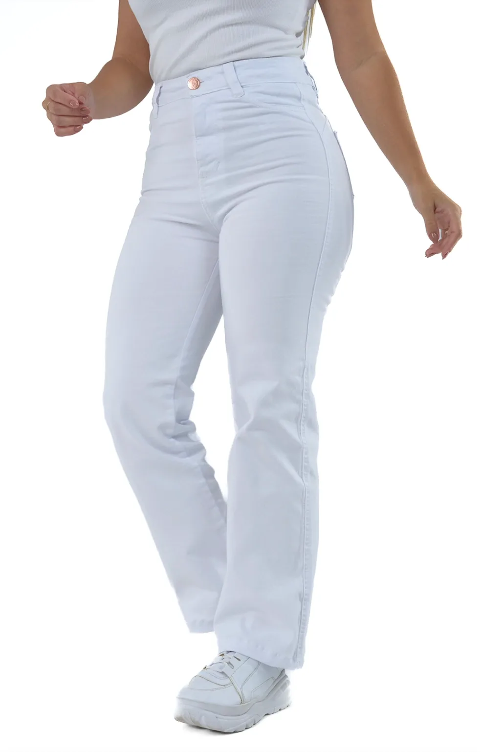 CALÇA JEANS PARA BAIXINHAS - WIDE LEG BRANCA