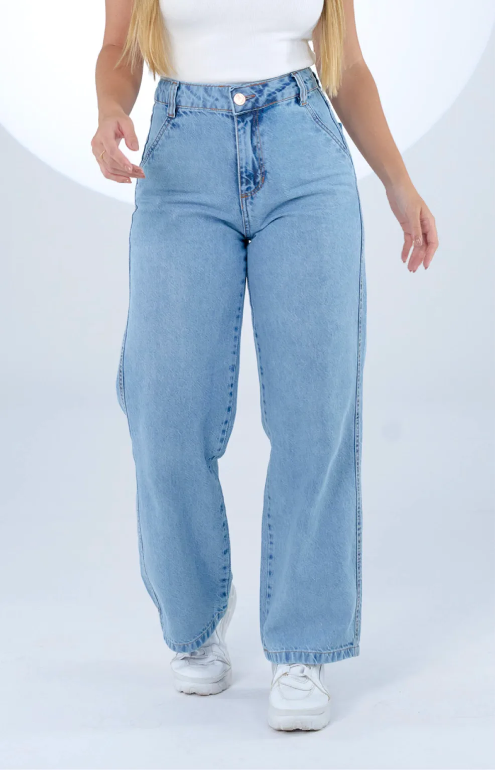 CALÇA JEANS PARA BAIXINHAS - WIDE LEG CRYSTAL