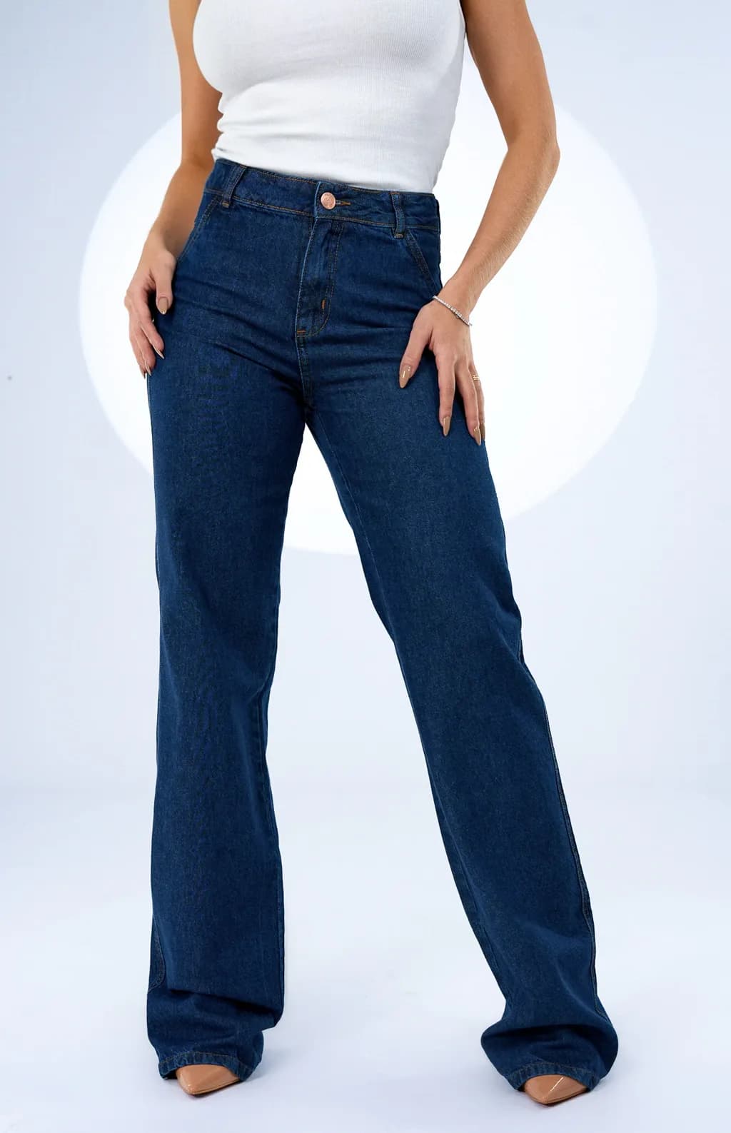CALÇA JEANS PARA MULHERES ALTAS - WIDE LEG CLASSIC
