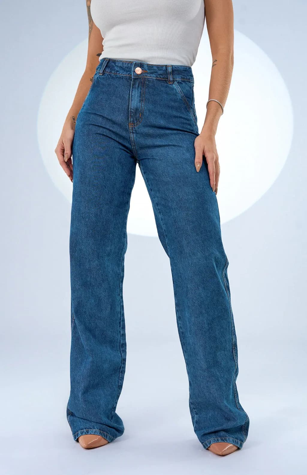 CALÇA JEANS PARA MULHERES ALTAS - WIDE LEG OCEANIC