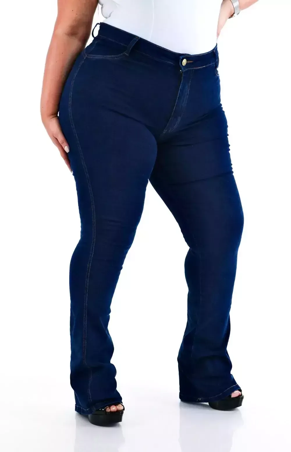 Calça Jeans Plus Size- Flare Blue