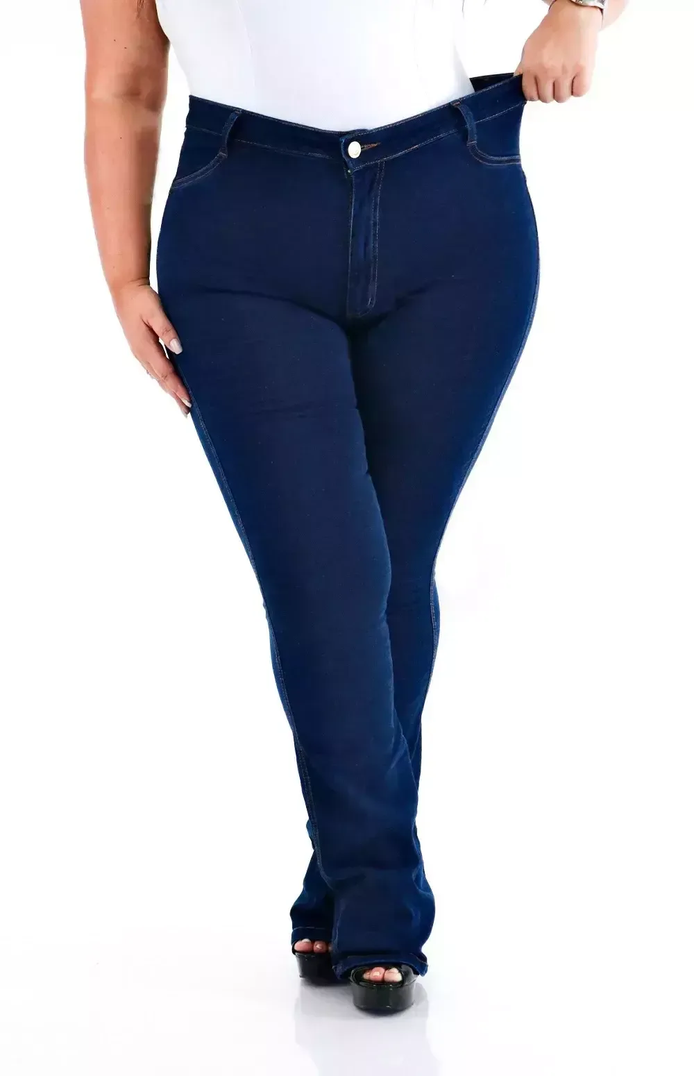 Calça Jeans Plus Size- Flare Blue