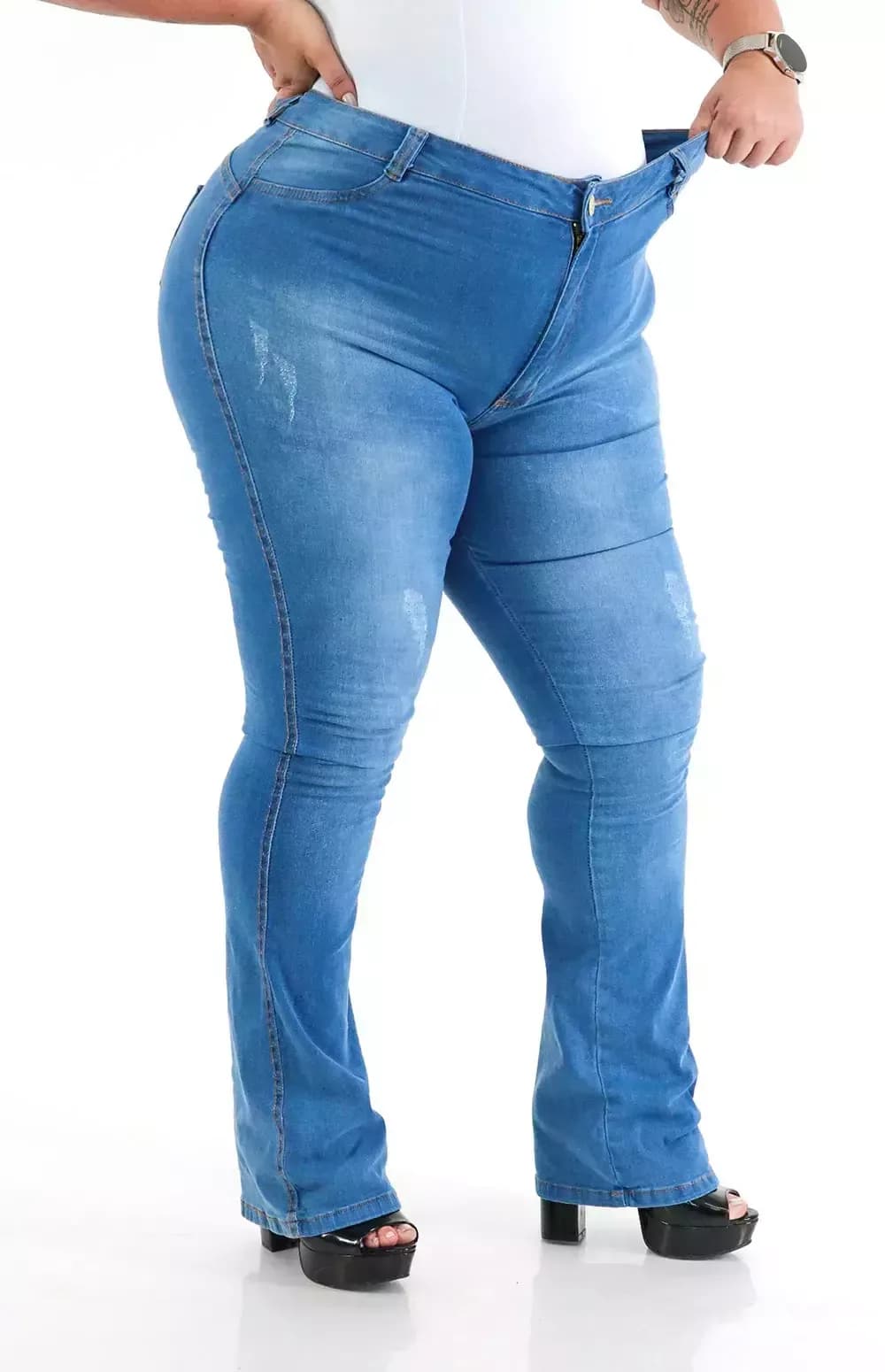 Calça Jeans Plus Size - Flare Oceane