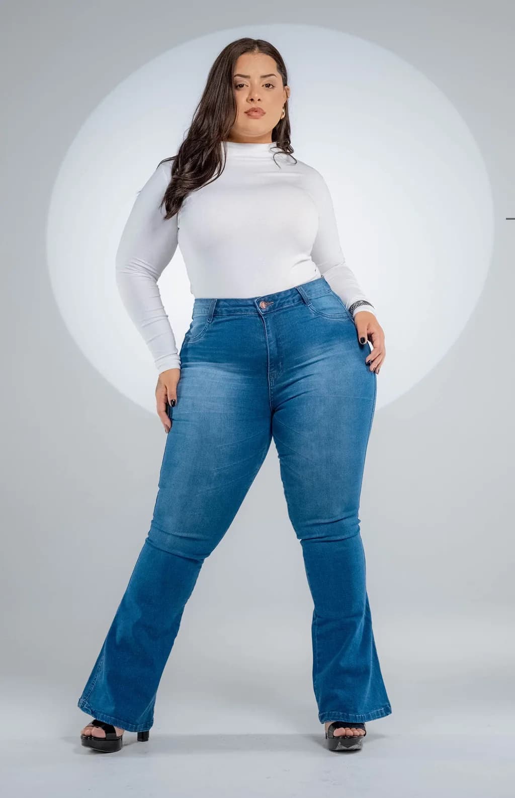 CALÇA JEANS PLUS SIZE - FLARE SKY