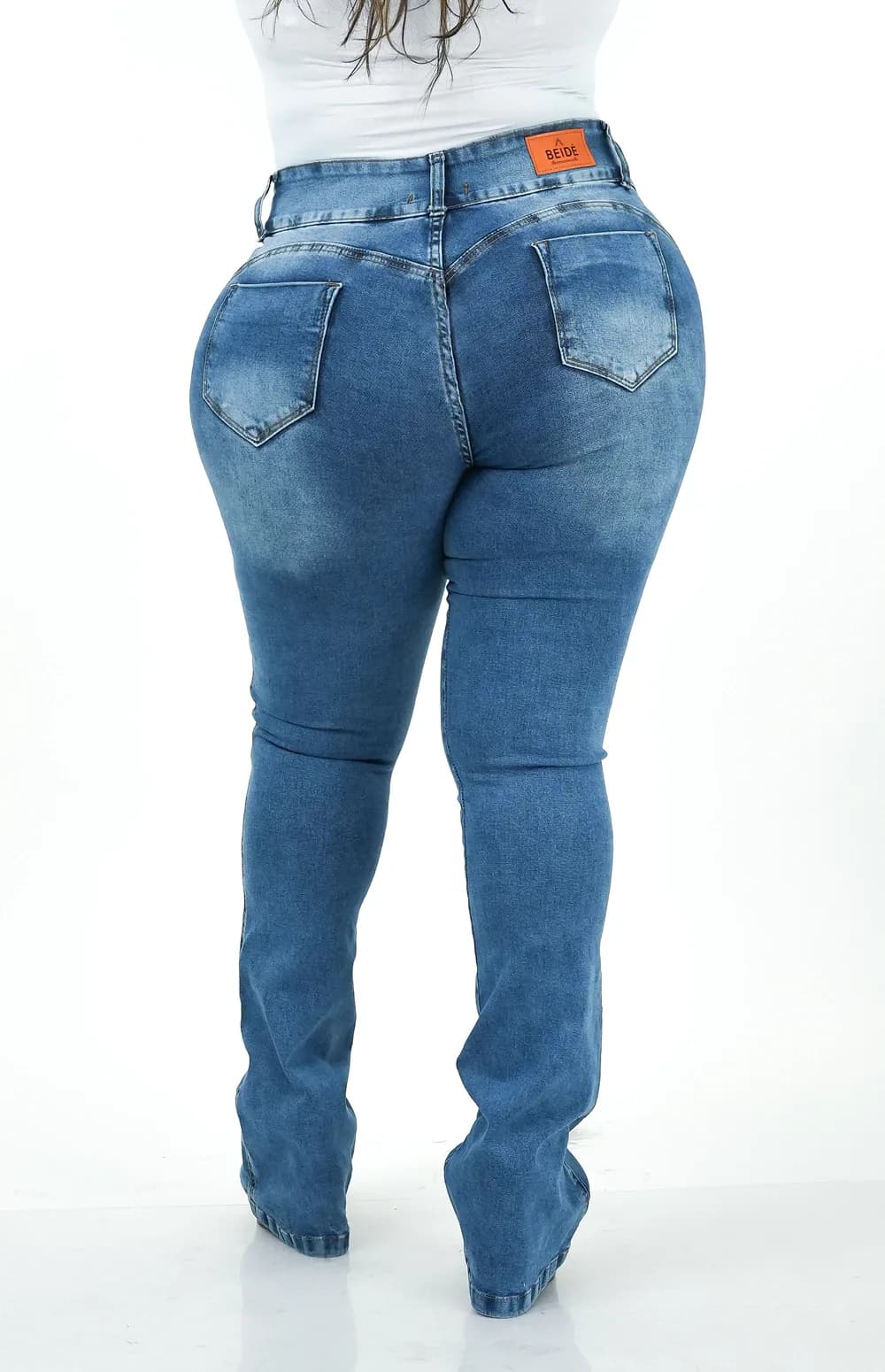 CALÇA JEANS PLUS SIZE - FLARE TRIMODELADORA