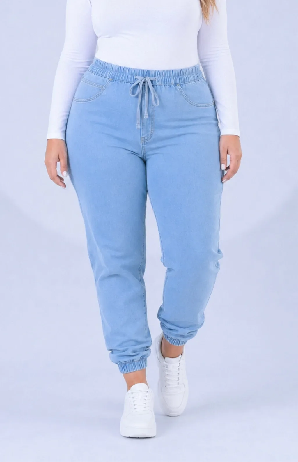 CALÇA JEANS PLUS SIZE - JOGGER PISCINE