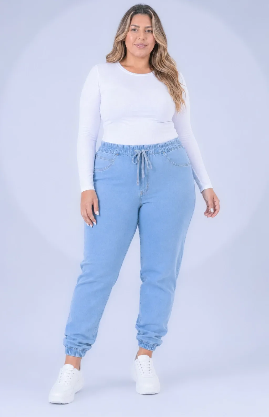 CALÇA JEANS PLUS SIZE - JOGGER PISCINE