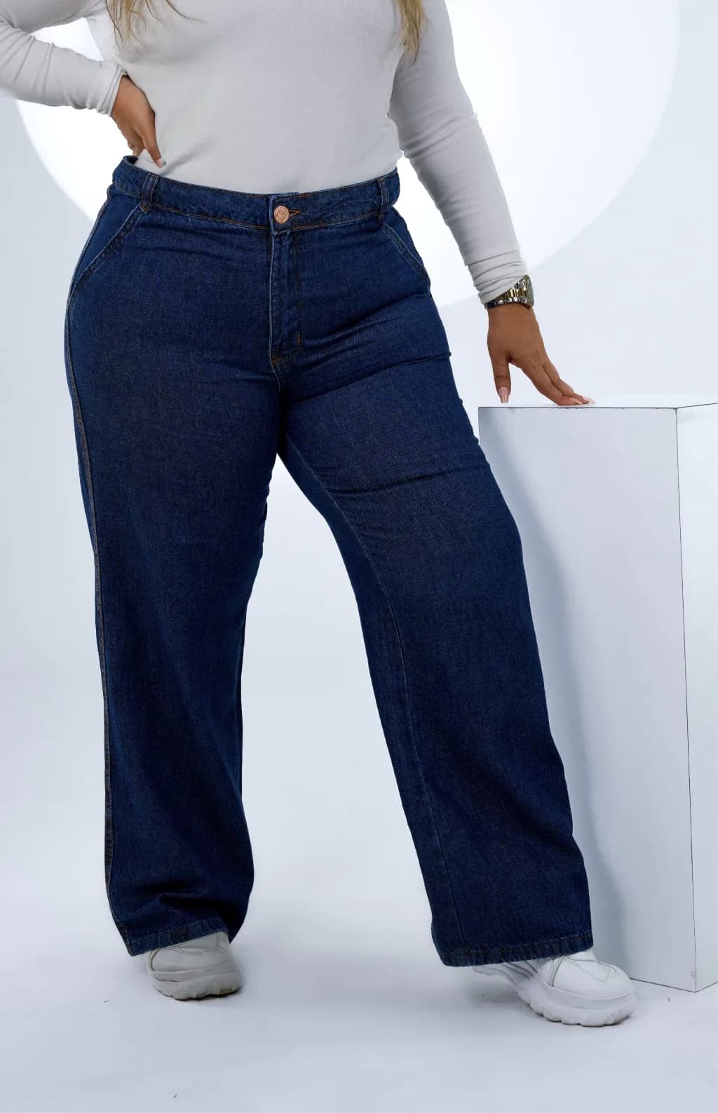 CALÇA JEANS PLUS SIZE PARA BAIXINHAS - WIDE LEG SLIM CLASSIC
