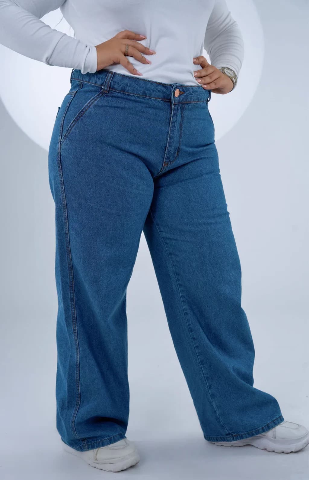 CALÇA JEANS PLUS SIZE PARA BAIXINHAS - WIDE LEG SLIM ESSENCE