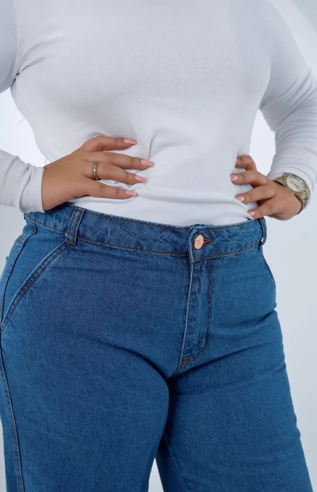 CALÇA JEANS PLUS SIZE PARA BAIXINHAS - WIDE LEG SLIM ESSENCE