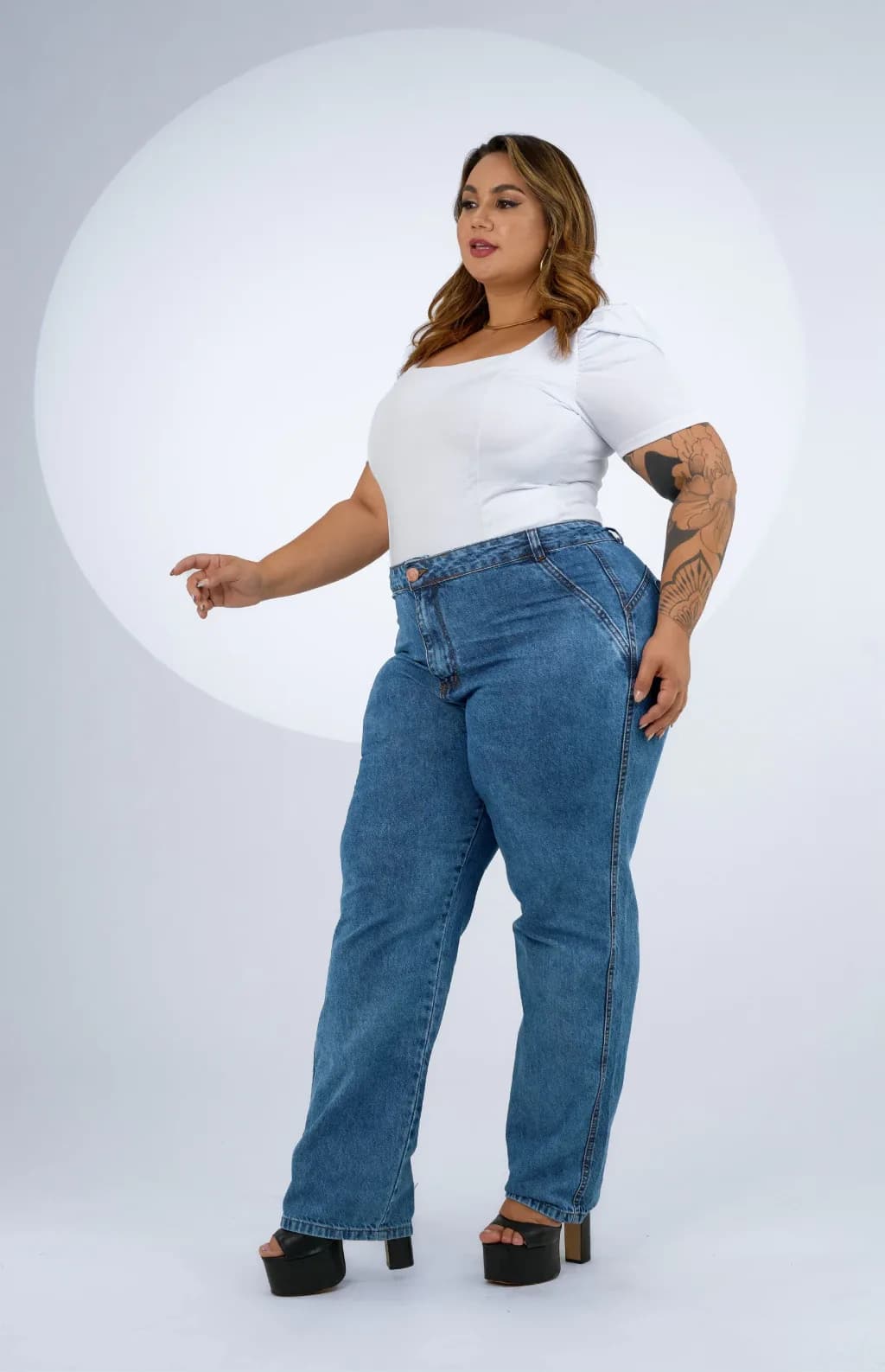 CALÇA JEANS PLUS SIZE - RETA OCEANIC