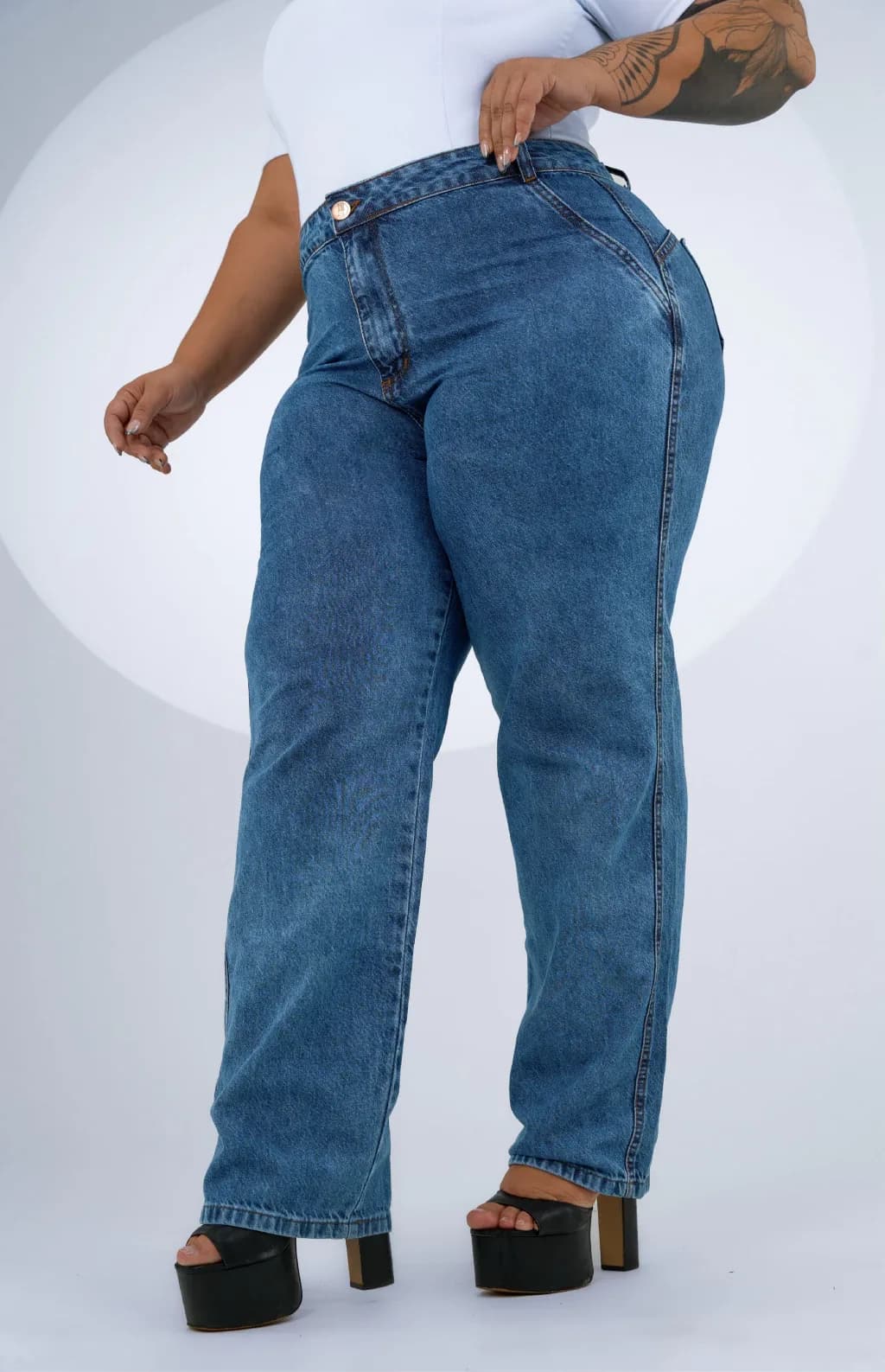 CALÇA JEANS PLUS SIZE - RETA OCEANIC