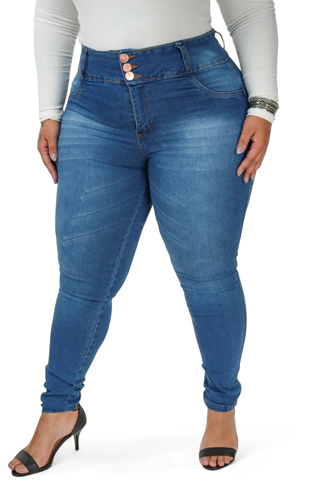 CALÇA JEANS PLUS SIZE - SKINNY TRIMODELADORA SKY