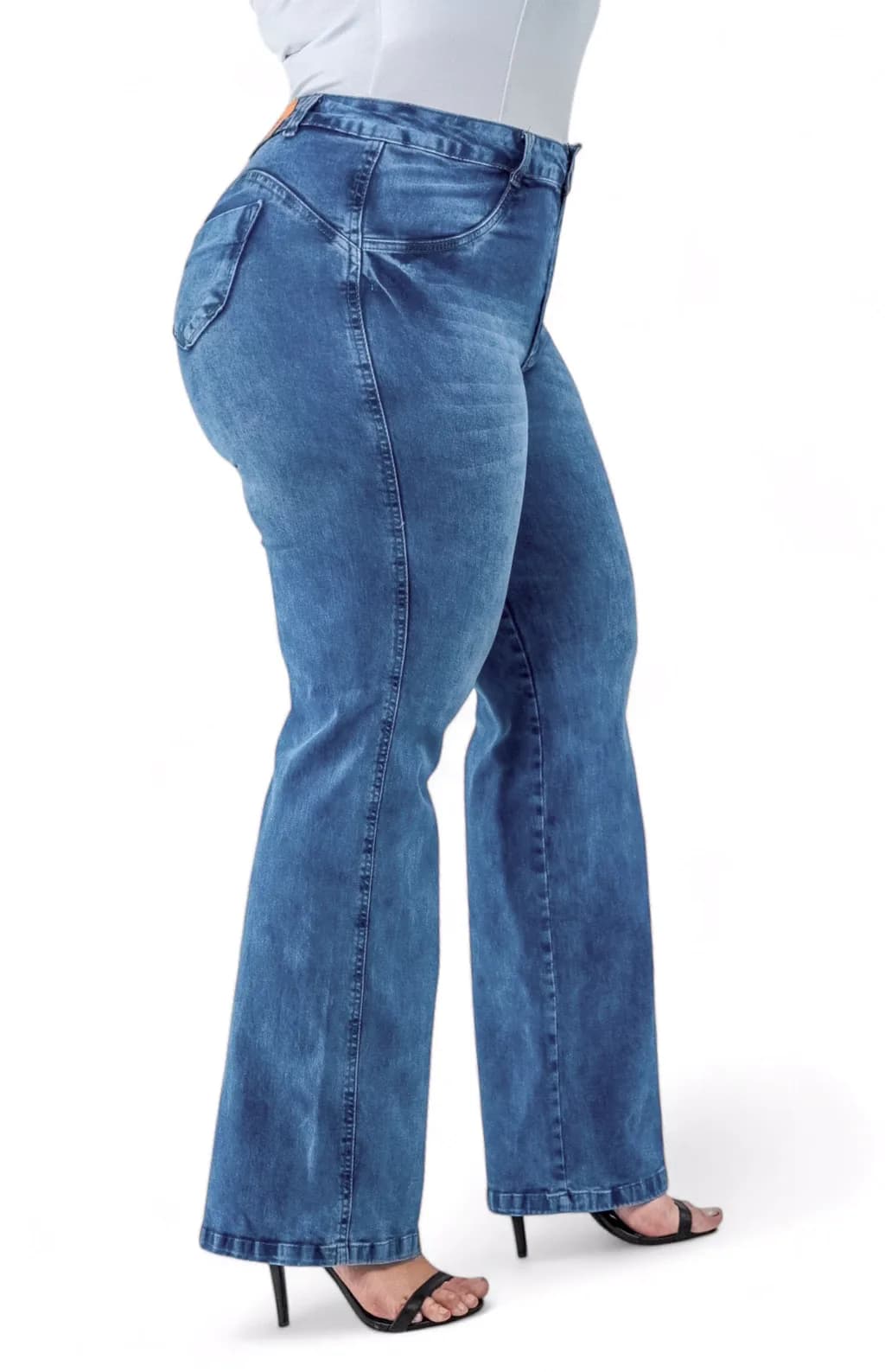 CALÇA JEANS PLUS SIZE - WIDE LEG LAZULLI